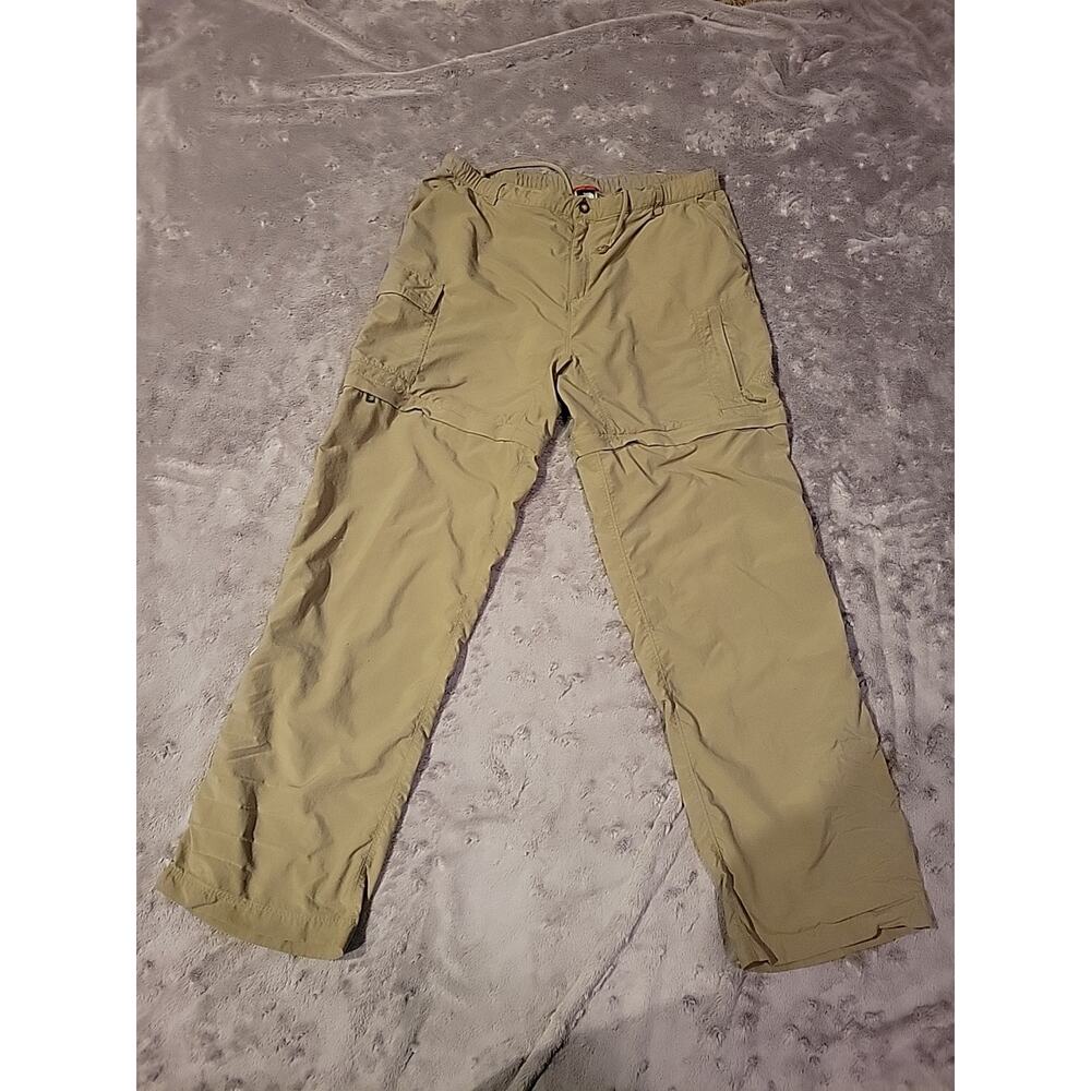 The North Face Mens Khaki Convertible Cargo Zip Off Pants Size XL Nylon Hiking